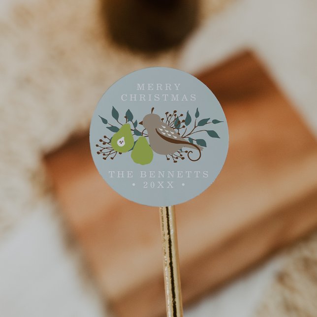 Sticker Rond Perdrix et ours Fêtes Personnalisées (Créateur téléchargé)