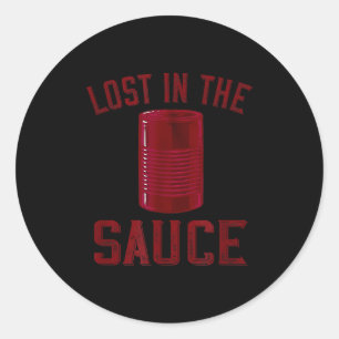 Sticker Rond Perdu Dans La Sauce Drôle De Sauce De Cranberry Th