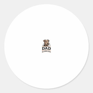 Sticker Rond Père Airedale Terrier Vintage T-shirt pour papa ch