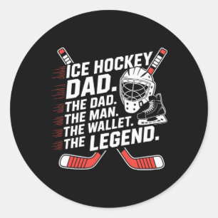 Sticker Rond Père de hockey, papa de hockey sur glace L'homme L