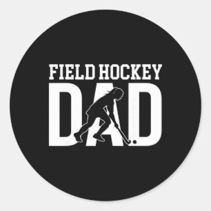 Sticker Rond Père de hockey sur gazon d'un joueur de hockey sur