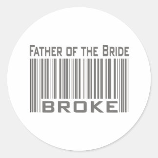 Sticker Rond Père de la Mariée Broke