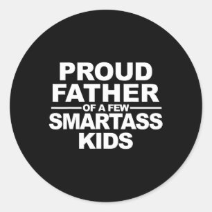 Sticker Rond Père De Quelques Enfants Intelligents
