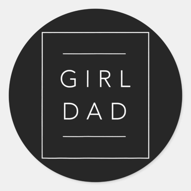 Sticker Rond Père des filles Tee Fier Fille Papa (Devant)