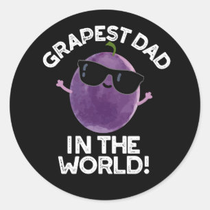 Sticker Rond Père du raisin dans le monde amusant pistolet à fr
