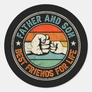 Sticker Rond Père Et Fils Meilleurs Amis De La Vie