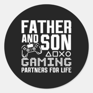 Sticker Rond Père Et Fils Partenaires De Jeux Pour La Vie Jeu D