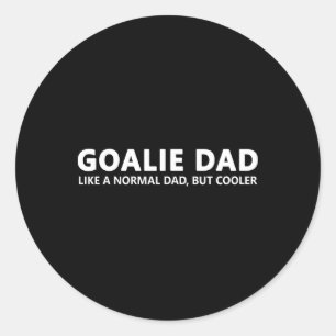 Sticker Rond Père Gardien de But Hockey sur Glace Papa Gardien