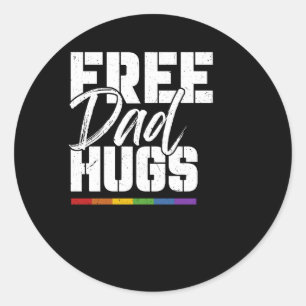 Sticker Rond Père Libre Ennuis Arc En Ciel Lgbtq Fier Père Gay