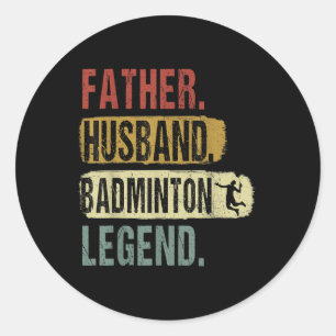 Sticker Rond Père Mari Badminton Légende Badminton Papa Fath