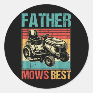 Sticker Rond Père Mows Best, Élevage de pelouse papa, Travail d