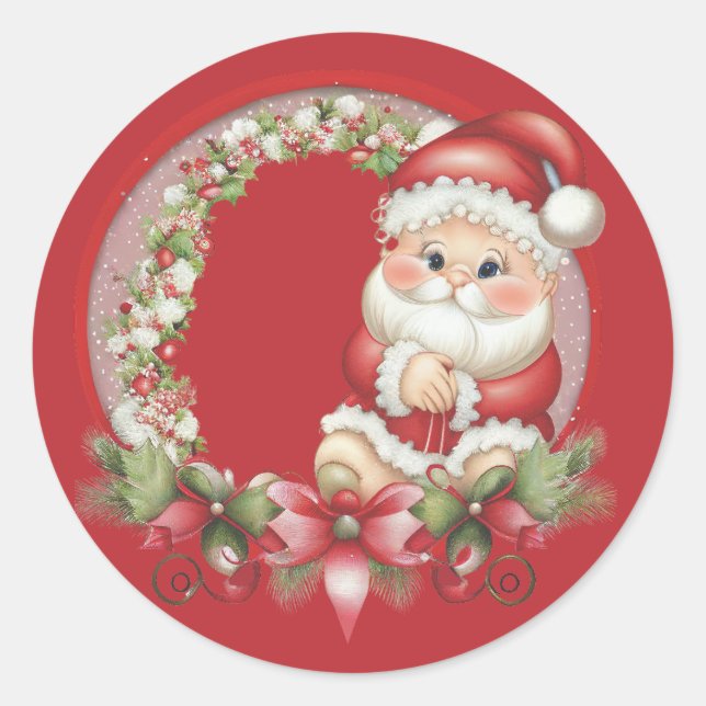 Sticker Rond Père Noël (Devant)