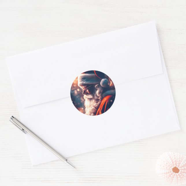 Sticker Rond Père Noël (Enveloppe)