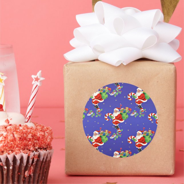 Sticker Rond Père Noël (Fête)