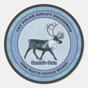 Sticker Rond Père Noël 1er Polar Airlift Sqdn - Subduit