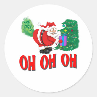 Sticker Rond père Noël à la farce