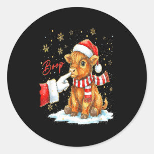 Sticker Rond Père Noël Agriculteur Drôle Occidental Main Boop N