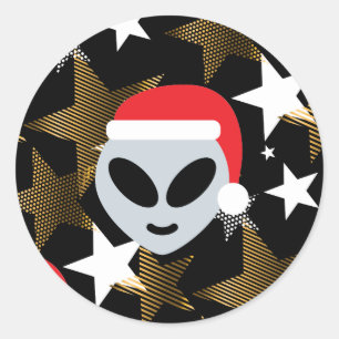 Sticker Rond père Noël alien emoji