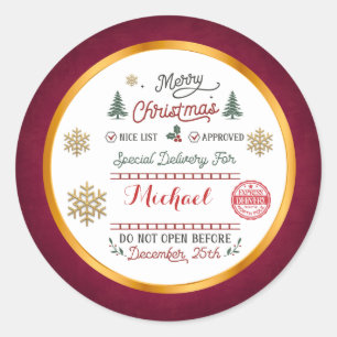 Sticker Rond Père Noël au Pôle Nord Livraison Spéciale Personna