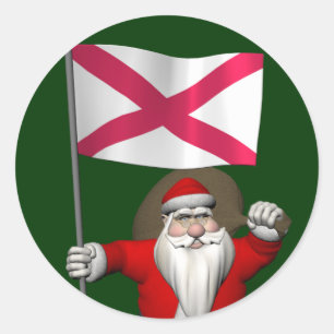 Sticker Rond Père Noël avec l'enseigne de l'Irlande du Nord