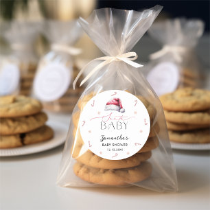 Sticker Rond Père Noël Baby Christmas Baby shower