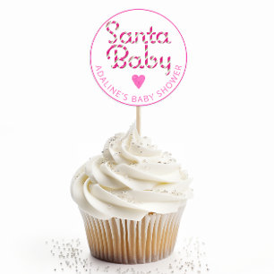 Sticker Rond Père Noël Baby Christmas Baby shower Sucre de cann