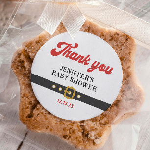 Sticker Rond Père Noël Baby Holiday Baby shower Merci