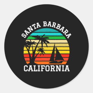 Sticker Rond Père Noël Barbara California Chemises Correspondan