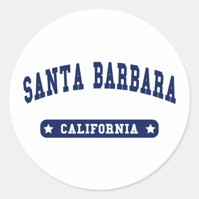 Sticker Rond Père Noël Barbara California College Style tee - s (Devant)