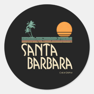 Sticker Rond Père Noël Barbara California Palms