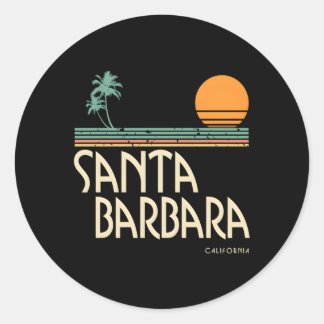 Sticker Rond Père Noël Barbara California Palms
