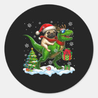 Père Noël Carlin équitation Reindeer T-rex Christm