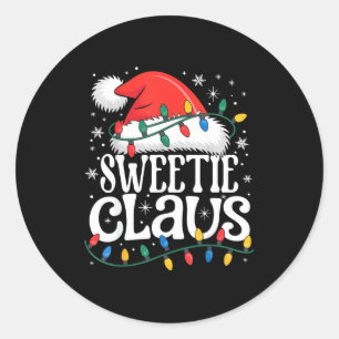 Sticker Rond Père Noël chéri Funny Noël Christmas Grand-mère Va