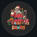 Sticker Rond Père Noël Christmas Squad Black Men African Americ<br><div class="desc">Danser Skeleton Cowboy Allons Gâles Halloween Occidentale</div>