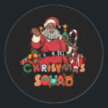 Sticker Rond Père Noël Christmas Squad Black Men African Americ<br><div class="desc">Danser Skeleton Cowboy Allons Gâles Halloween Occidentale</div>