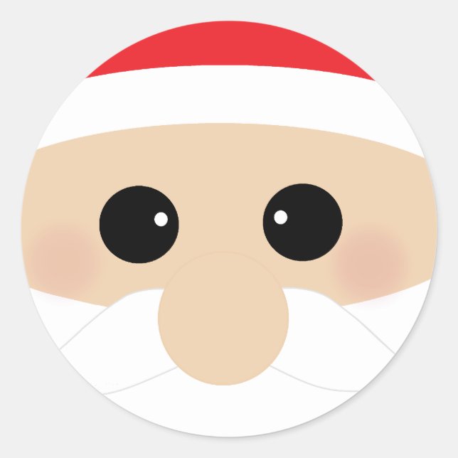 Sticker Rond Père Noël Closeup Funny (Devant)