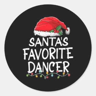 Sticker Rond Père Noël Danseuse préférée Santa Claus Lumières A