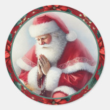 Père Noël de Noël catholique avec des poinsettias 