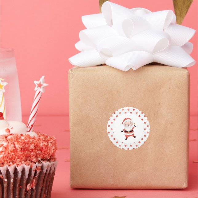 Sticker Rond Père Noël de Noël  Premier anniversaire (Fête)