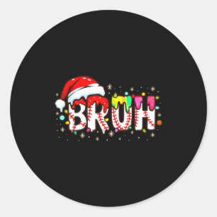 Sticker Rond Père Noël drôle Bruh Baseball Noël Xmas Meme Paja