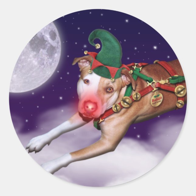 Sticker Rond Père Noël Employé du mois (Devant)