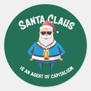Sticker Rond 🎅 Père Noël est un agent du capitalisme