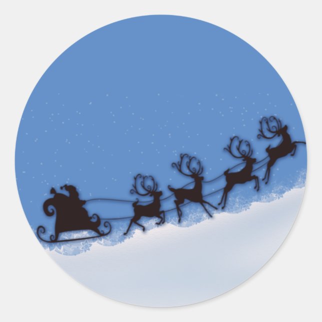 Sticker Rond Père Noël et son renne (Devant)