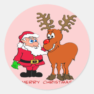 Sticker Rond Père Noël et T-shirts & cadeaux