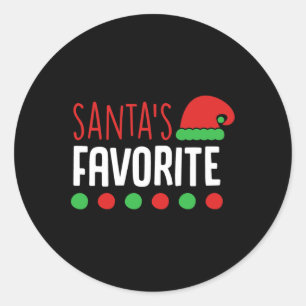 Sticker Rond Père Noël Favori Noël S Pour Femmes Hommes Enfants