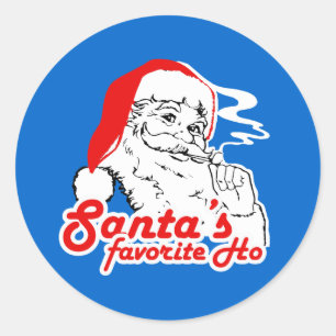 STICKER ROND PÈRE NOËL FAVORITE HO