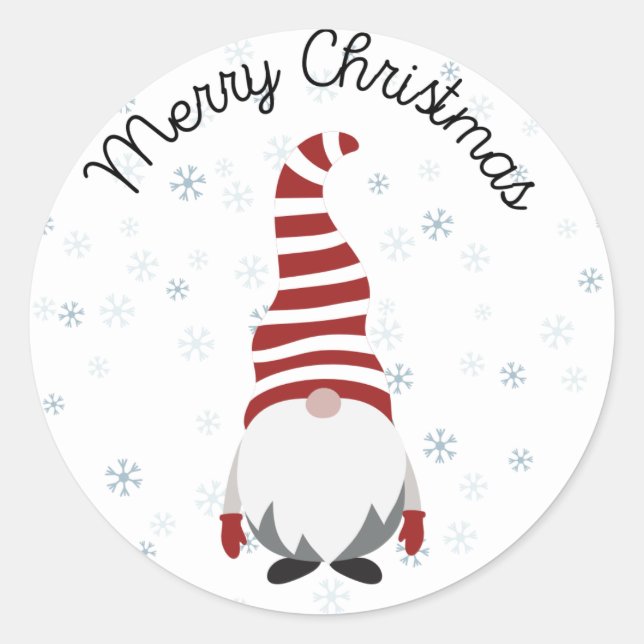 Sticker Rond Père Noël Gnome 2 (Devant)