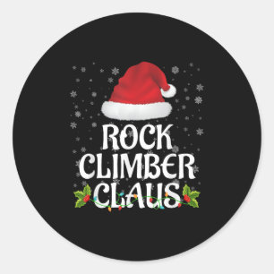 Sticker Rond Père Noël Grimpeur Lumières de Noël Pyjama Famille