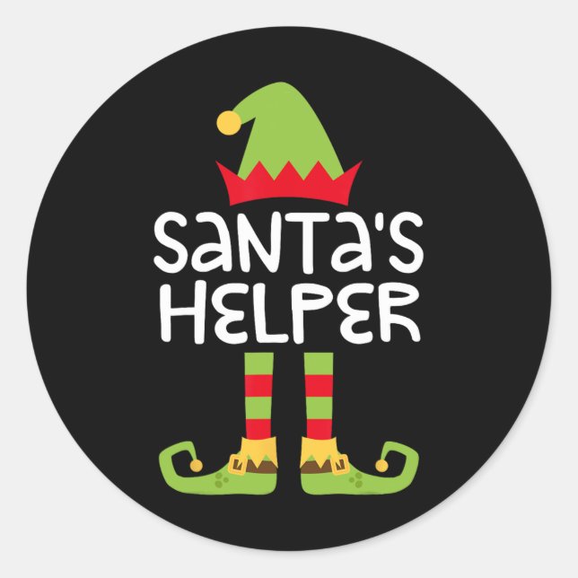 Sticker Rond Père Noël Helper Correspondance des elfes de Noël (Devant)