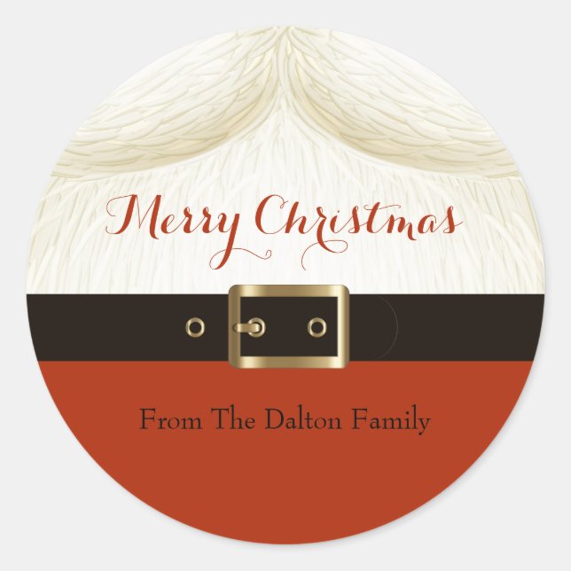 Sticker Rond Père Noël, Ho Ho Ho (Devant)